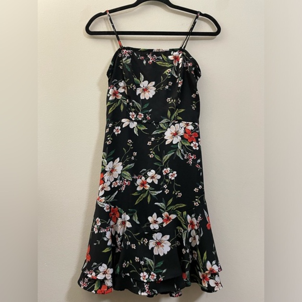 Xhiliration Floral Ruffle Mini Dress -‎ XS